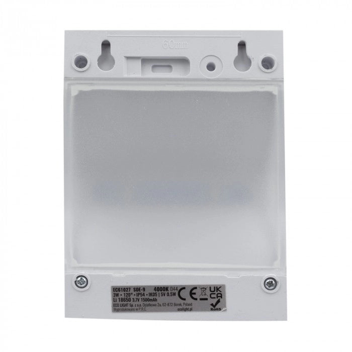 Lampada solare LED 3W 4000K bianca PIR crepuscolare