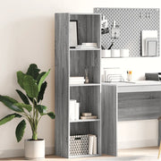 Libreria-Scaffale per Libri-Mobile di Stoccaggio Grigio Sonoma 40x30x152 cm in Legno Multistrato