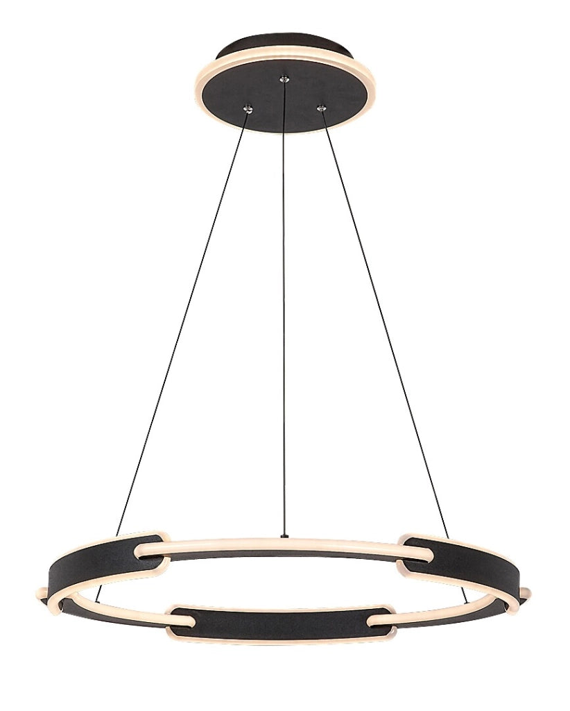 Lampadario LED ring Sindri Rabalux nero Ø60 45W 3000-4000K