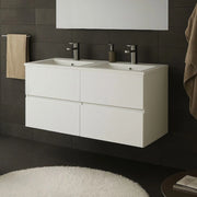 Mobile bagno sospeso Sevilla con 4 cassetti 120x44.6x52 cm colore bianco lucido