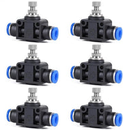 Connettori pneumatici - Valvola di smorzamento 6 mm - Valvola di smorzamento rettilinea - Connessione di accensione - Connettore push-in rapido - Regolazione precisa