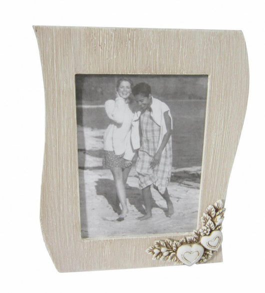 Portafoto 10x15 Shabby Chic Onda 17x2,5x22 h cm in MDF Tortora