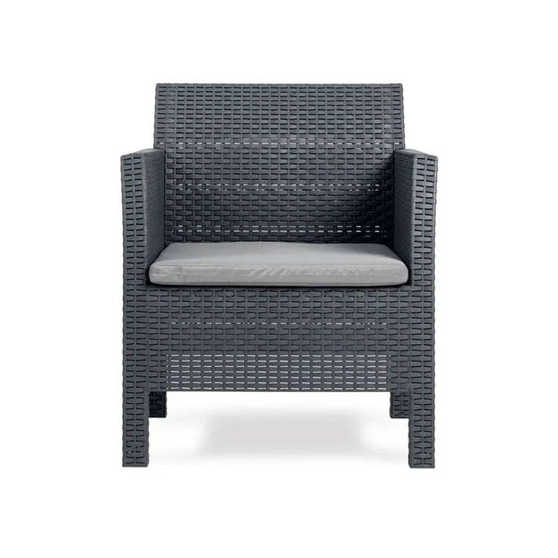 Set Rattan Matilde antracite Tavolo e Poltrone – Arredo Giardino