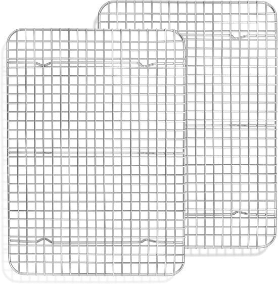 Rostello per forno e BBQ in acciaio inossidabile (2 pezzi, 38,9 x 28,8 cm) - Sostenibile e pratico utilizzo.