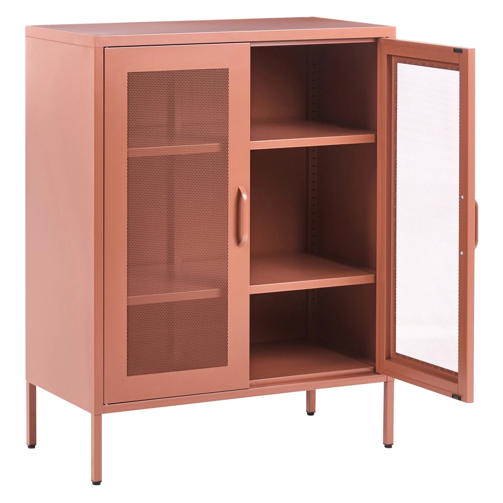 Credenza da ufficio in acciaio in stile industriale moderno 2 ante e 3 ripiani marrone dorato moderno contemporaneo ufficio