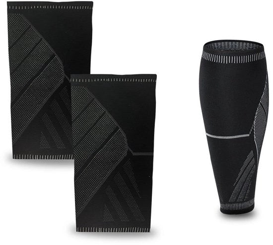 Calze di compressione premium - calze per il recupero sportivo - rilassanti - leggeri - tessuto antiscivolo - nero - M (1 coppia) - calze di compressione