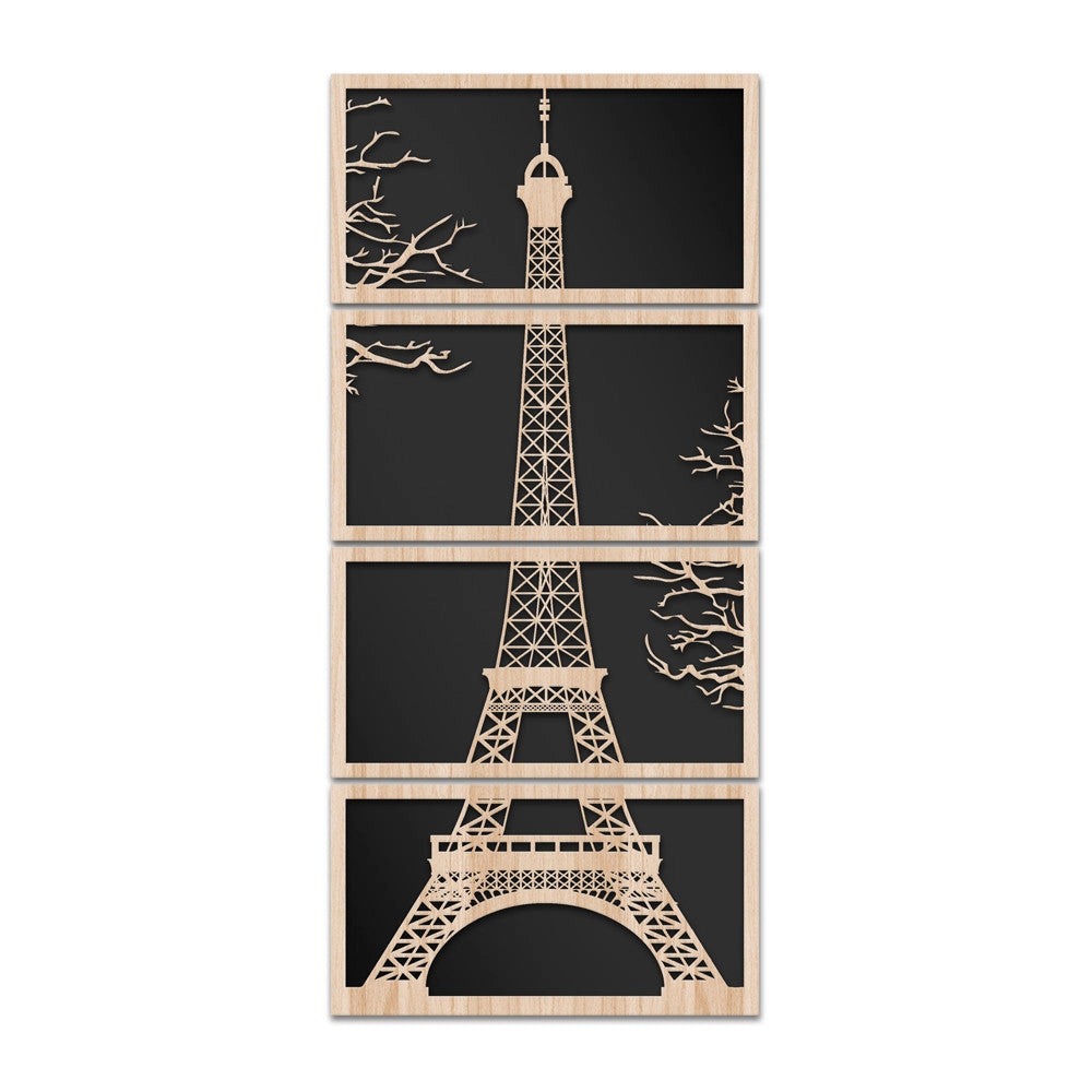 TOUR EIFFEL 110x50 cm - Quadro arredo LASERCUT composito Legno e PVC Misura: 110x50 cm