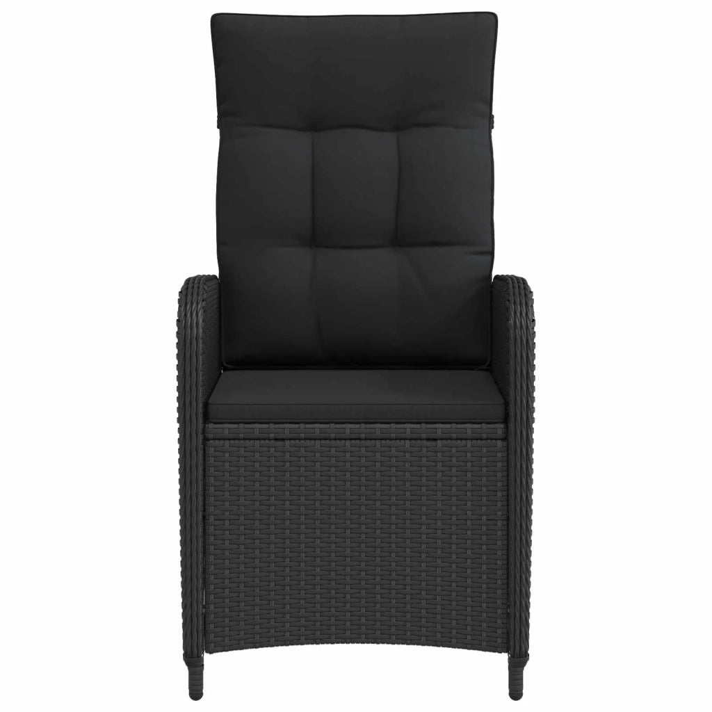 Sedia da giardino reclinabile Nero polyrattan