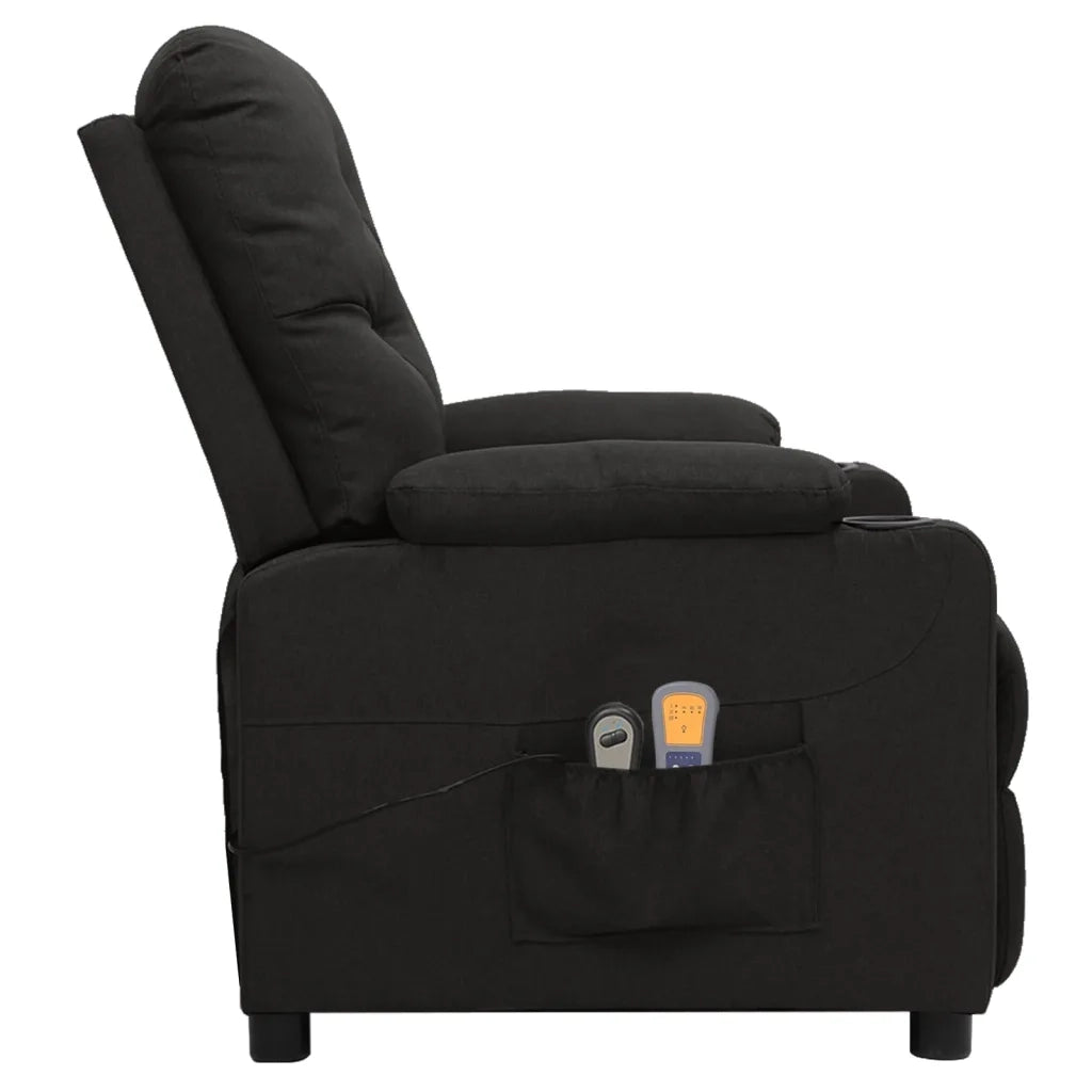 Poltrona Elettrica Massaggiante Reclinabile Nera in Tessuto cod mxl 32437