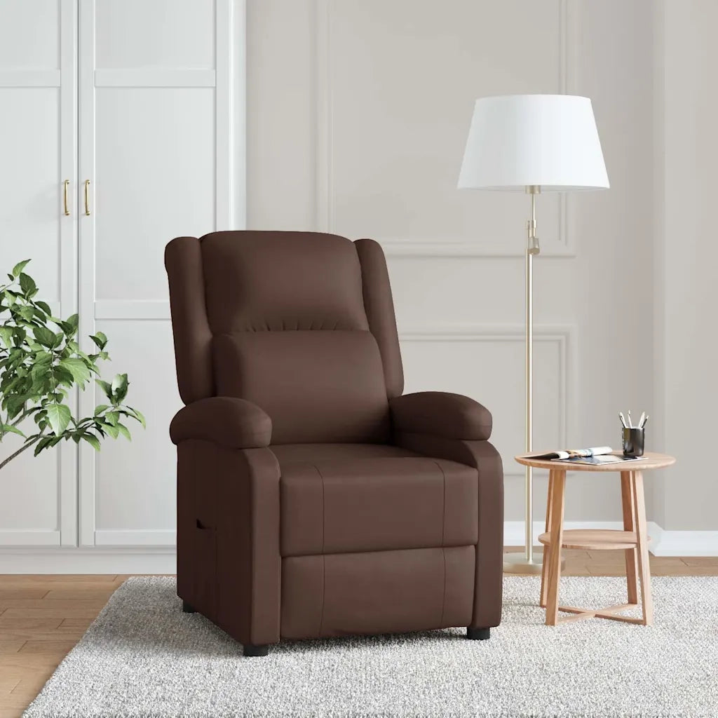 Divano Sedia-Poltrona Reclinabile Marrone in Similpelle 548292