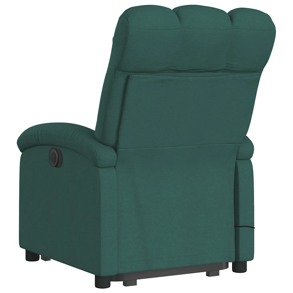 Poltrona Alzapersona Massaggiante Verde Scuro in Tessuto 3204110