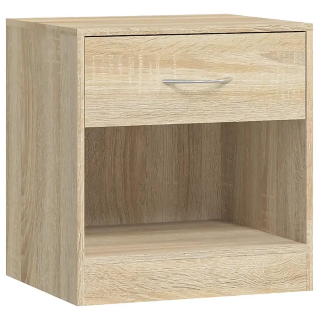 Comodini 2 pz con Cassetto-Set di 2 Tavolino da notte Colore Rovere