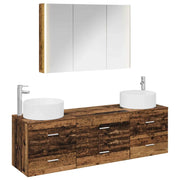 Set di mobili per il bagno 4 pcs Legno antico 3407069