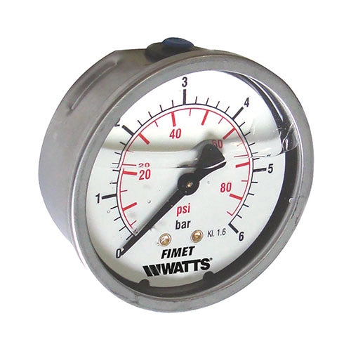 MANOMETRO A BAGNO DI GLICERINA MG3A- INOX 63- 6 bar- WATTS- pezzi 1