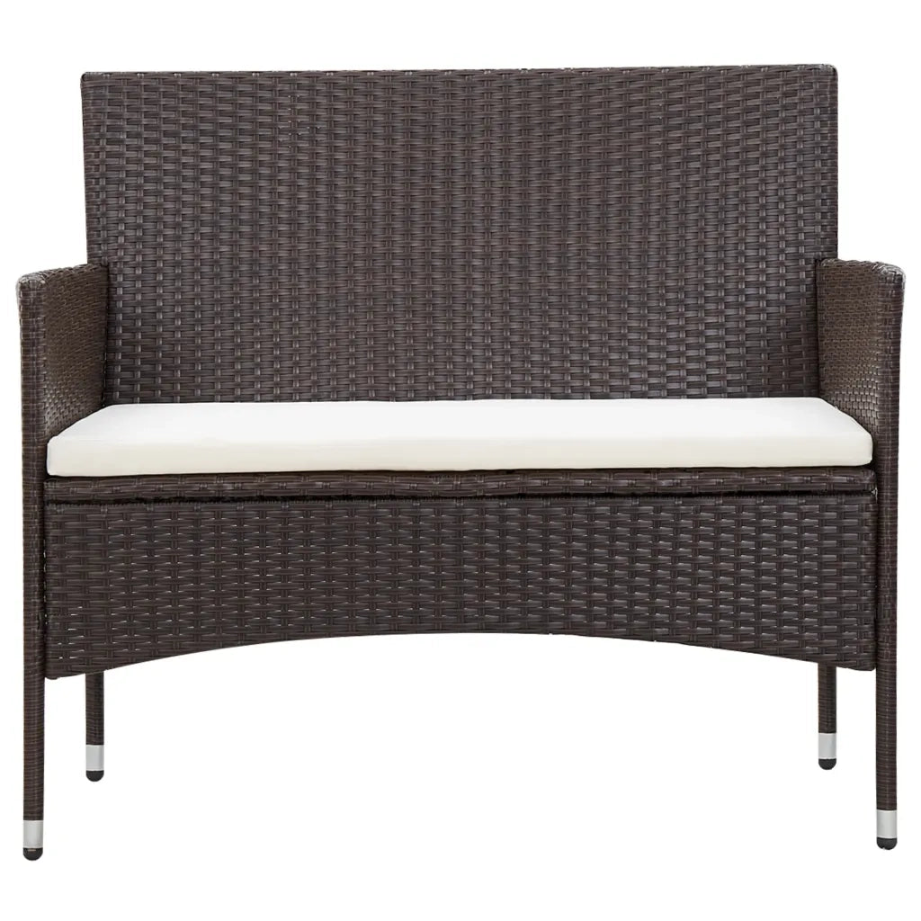 Set Divani da Giardino 5 pz | Set Salotto da Giardino con Cuscini in Polyrattan Marrone
