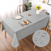 Tavolo Coprente in Lino, 140x220cm, Materiale Polyester con Effetto Lotus, Impermeabile e Resistente alle Macchie per Salotto, Cucina, Balcone, Giardino