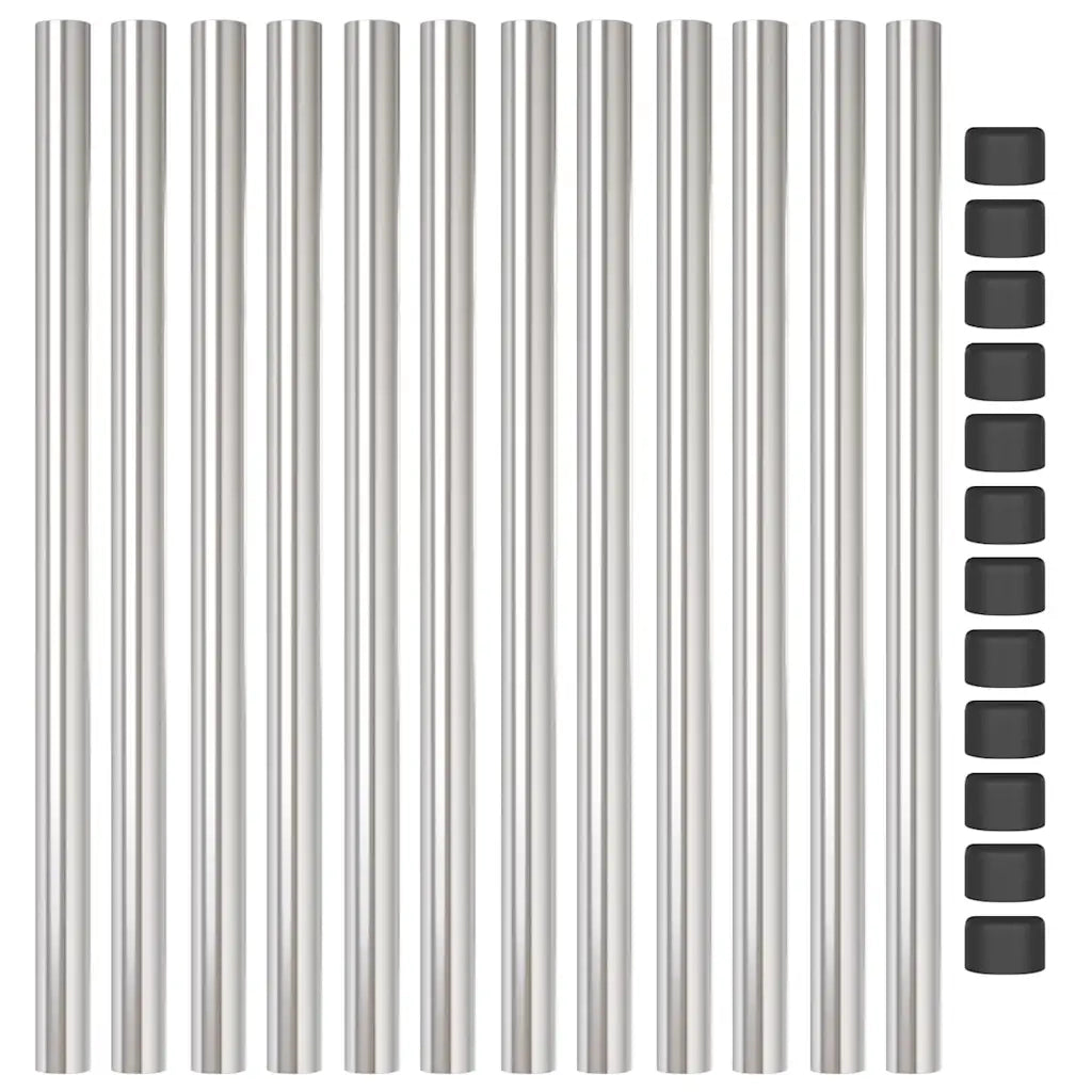 Palo della recinzione 12 pz Argento 50 cm CFW4211993