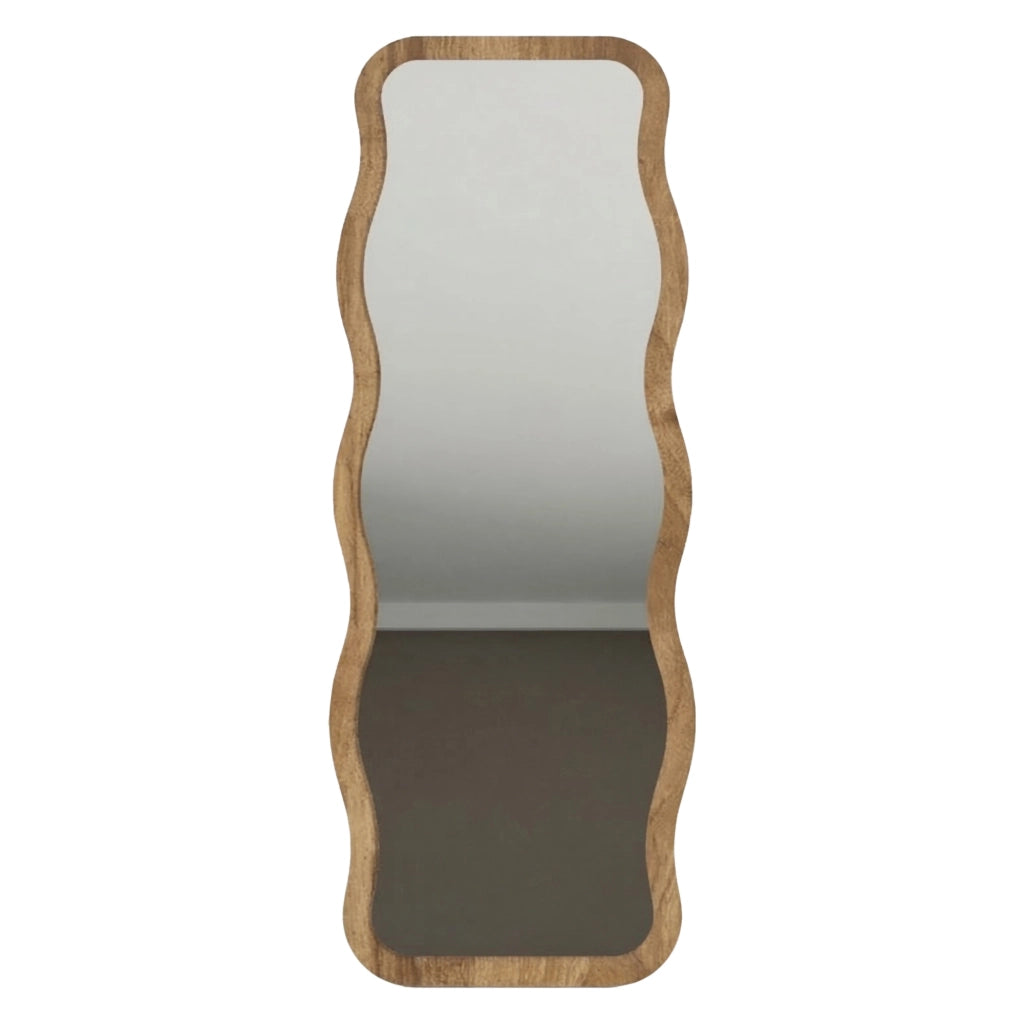 Bissone, Specchio Forma Rettangolare, 50x160h cm Marrone Rovere Scuro