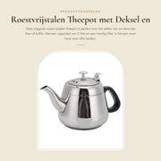 Teiera 1,5L/2L Acciaio Inossidabile - Teiera con Filtro - Bollitore - Caffettiera - Maniglia Ergonomica - Resistente alla Corrosione - Teiera a Doppio Fondo