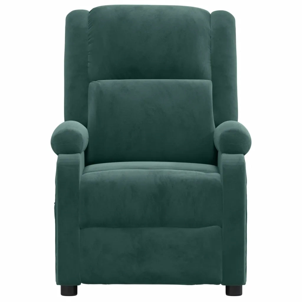 Poltrona Elettrica Reclinabile Verde Scuro in Vera Pelle 3098395