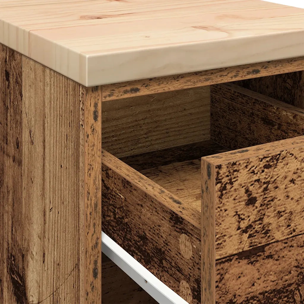 Armadietto per Garage in Legno Vecchio 30x51x85 cm CFW5502117