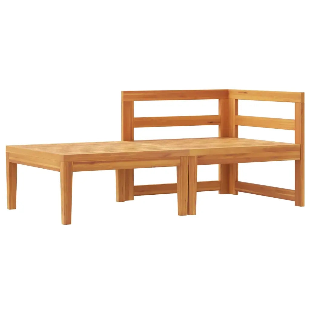 Set Divani Giardino 2 pz Cuscini Bianco Crema in Legno d'Acacia 316316