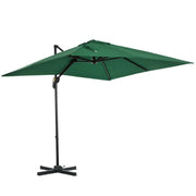 OMBRELLONE DA GIARDINO A MANOVELLA 2.5X2.5 M CON ROTAZIONE 360° E PARASOLE REGOLABILE VERDE