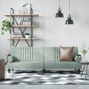 Divano Letto con Braccioli Grigio Chiaro in Velluto 351894