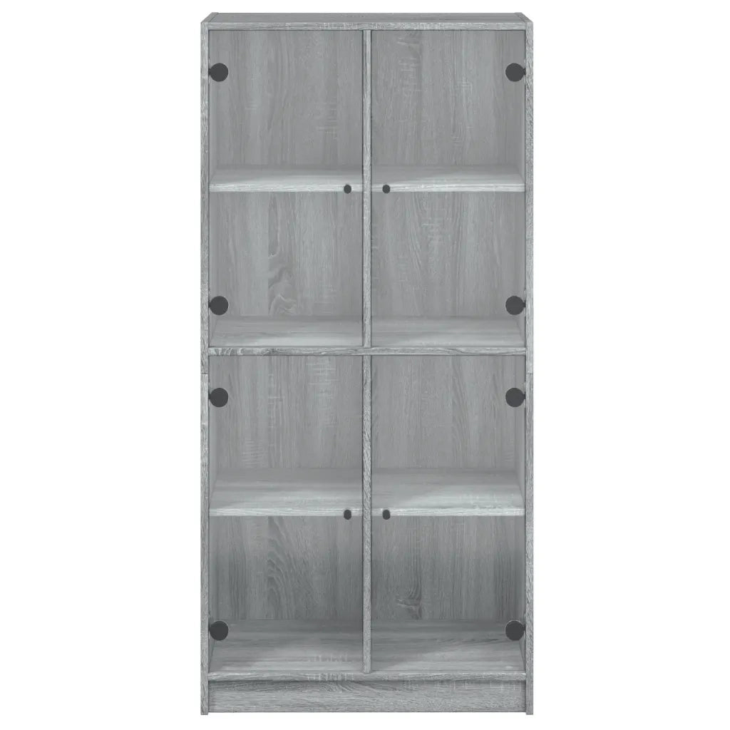 Credenza con Ante Grigio Sonoma 68x37x142 cm Legno Multistrato 116601