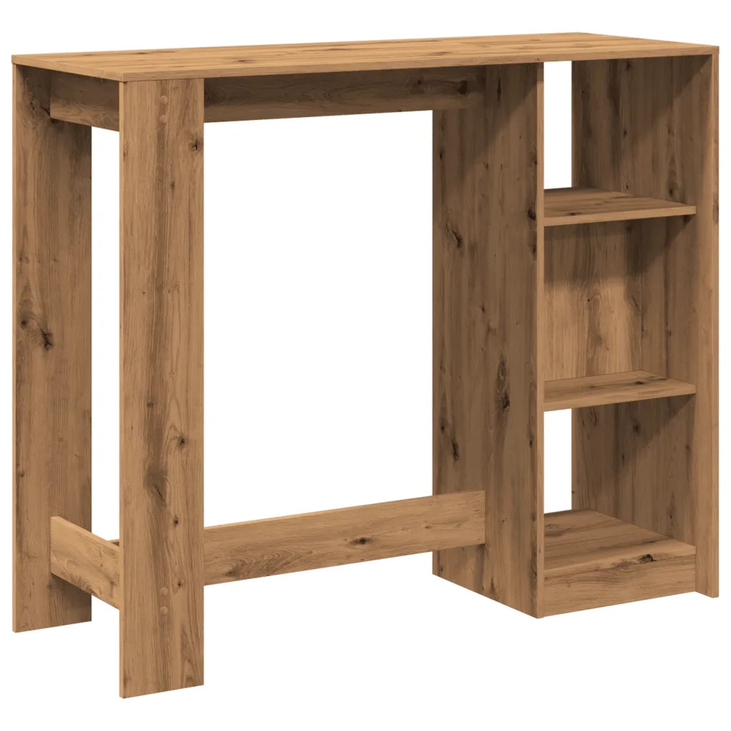 Tavolo Bar con Ripiano Rovere 124x46x103,5 cm Multistrato