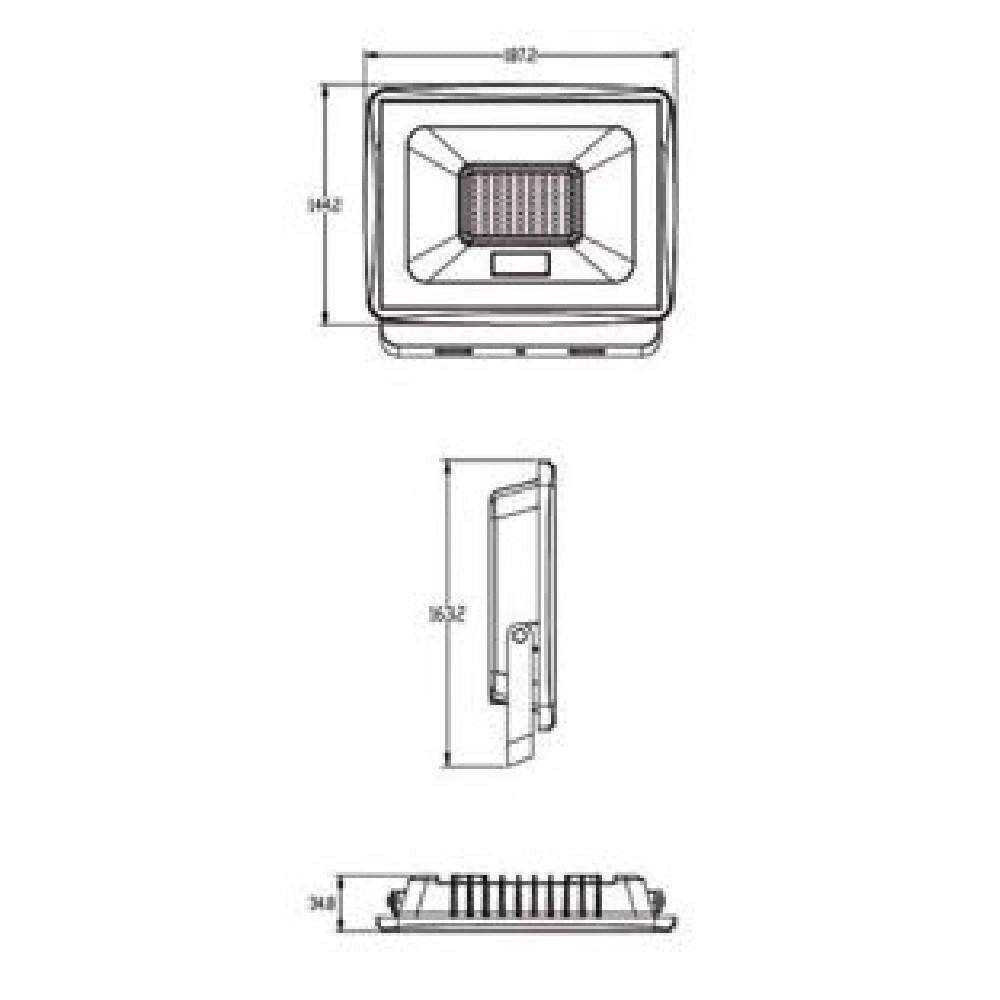 Trade Shop - Faretto Led Faro 50watt 4500lm Ip65 Grigio Luce Calda Naturale Fredda Ek02-50w-g -