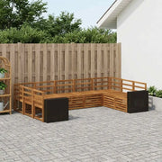 Set divano sezionale 9 pcs Naturale Legno di Acacia Massello