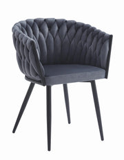 Sedia VALORA MAYAN - Velluto grigio scuro, design ergonomico per soggiorno x 1