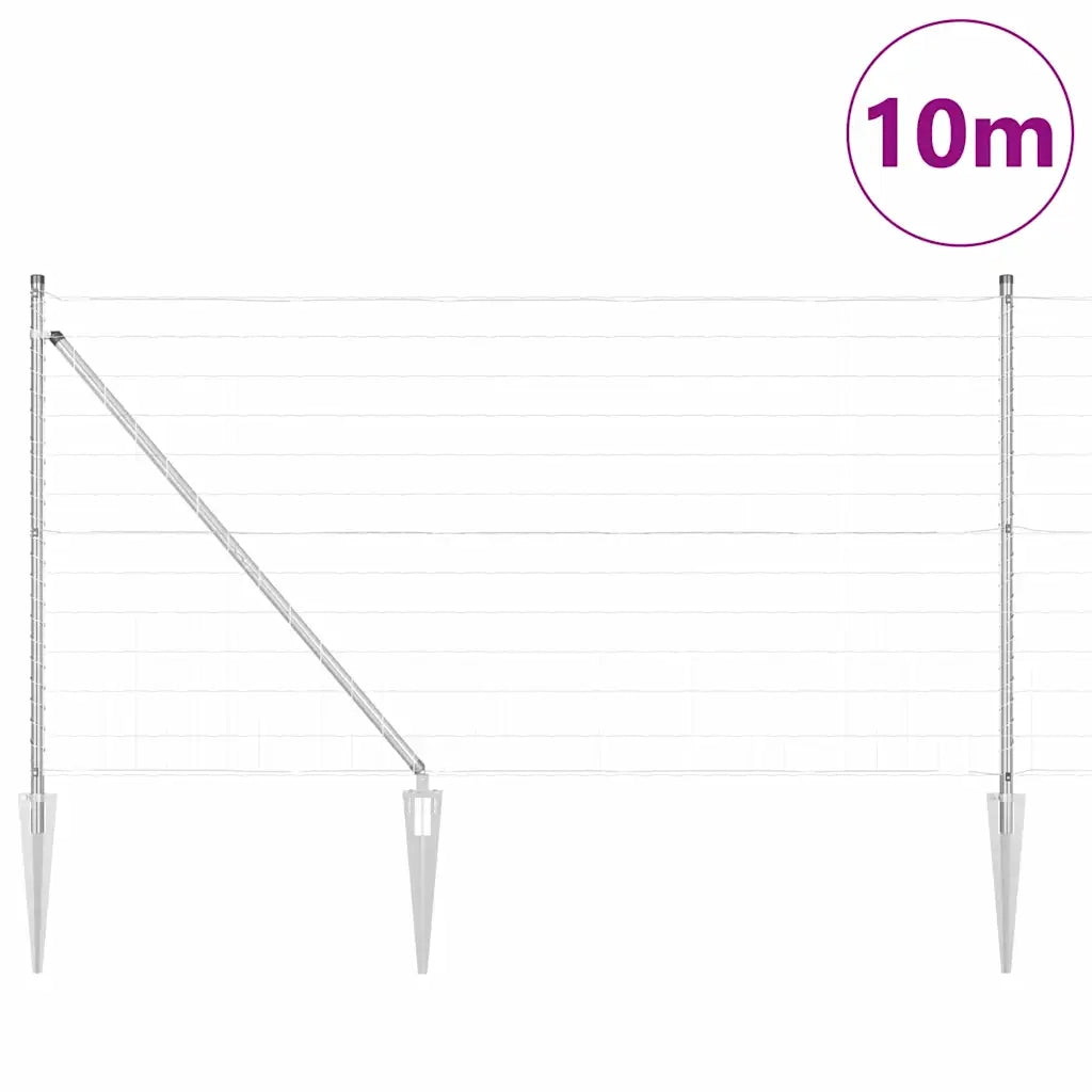 Recinzione con Posto Argento 1 x 10 m Acciaio