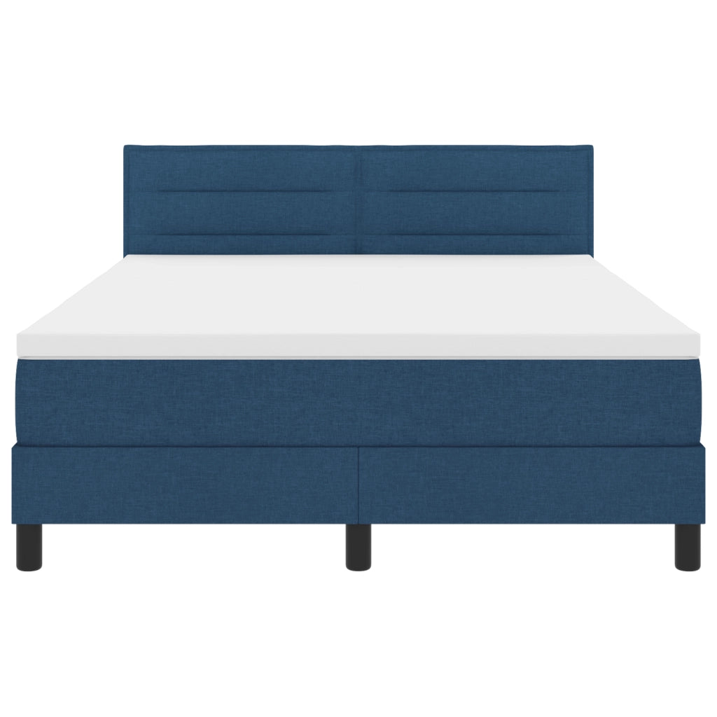 Letto a Molle Box con Materasso Blu 140x200 cm Tessuto