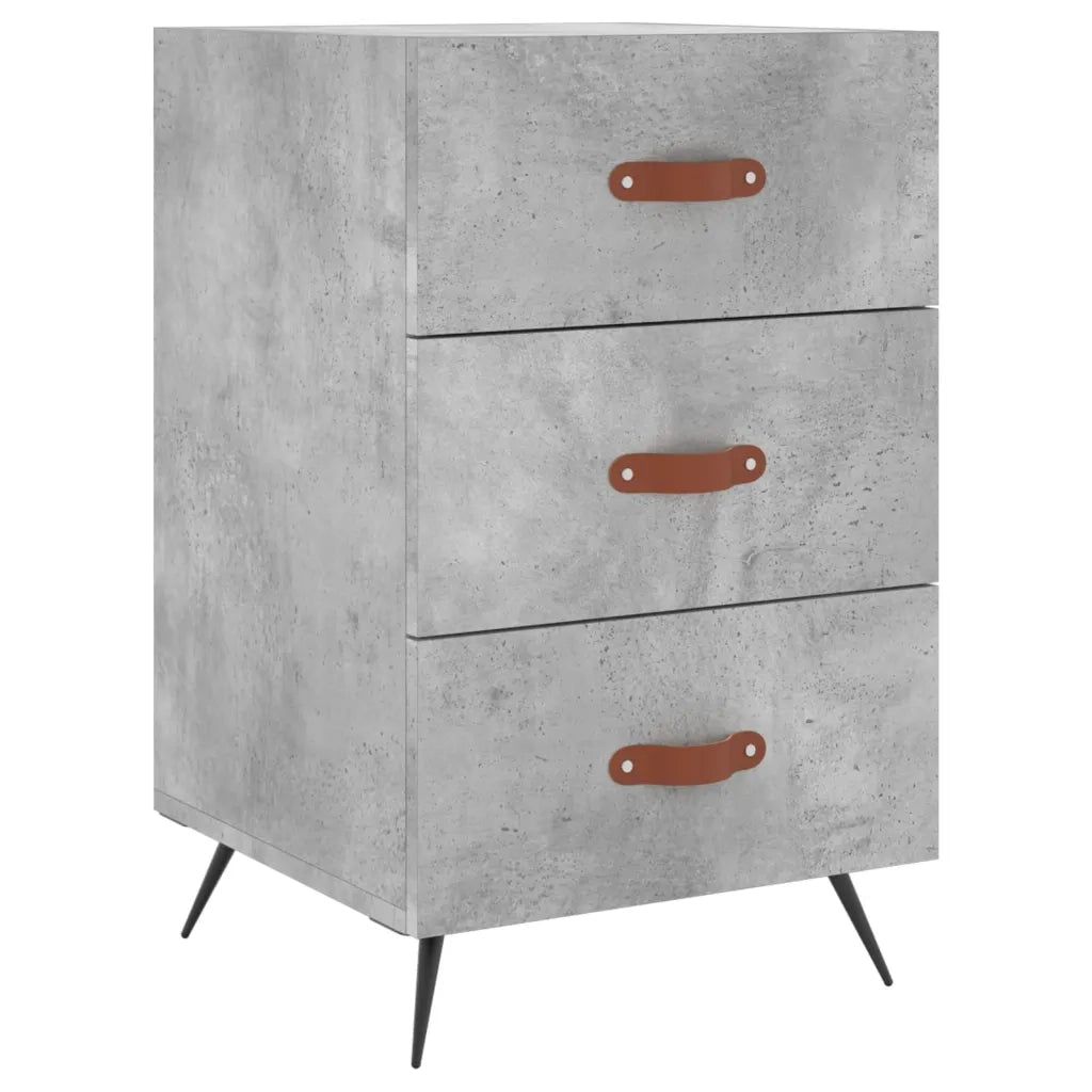 Comodino-Tavolino da notte Grigio Cemento 40x40x66 cm in Legno Multistrato 660716