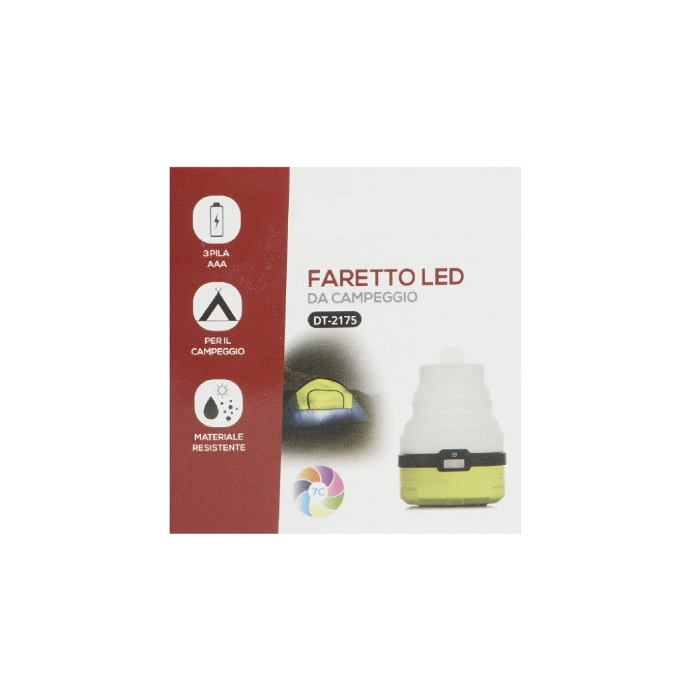 Trade Shop - Faretto Led Da Campeggio Rgb 7 Colori Luce Appendibile Richiudibile Ip20 Dt-2175 -