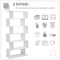 Libreria di Design Mobili Ufficio Scaffale in Legno 80x24x191cm Bianco