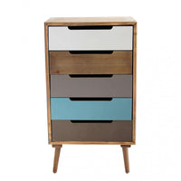 Cassettiera Darwin 45x36,5x81,5 h cm in Legno Multicolor