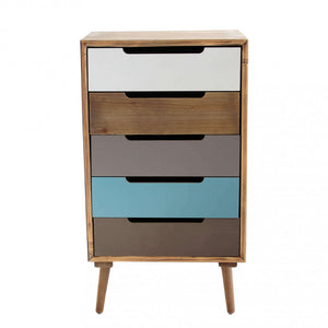 Cassettiera Darwin 45x36,5x81,5 h cm in Legno Multicolor