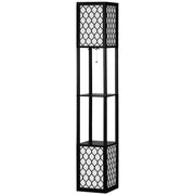 LAMPADA DA TERRA A COLONNA CON 2 RIPIANI 26X26X156 CM COLORE NERO