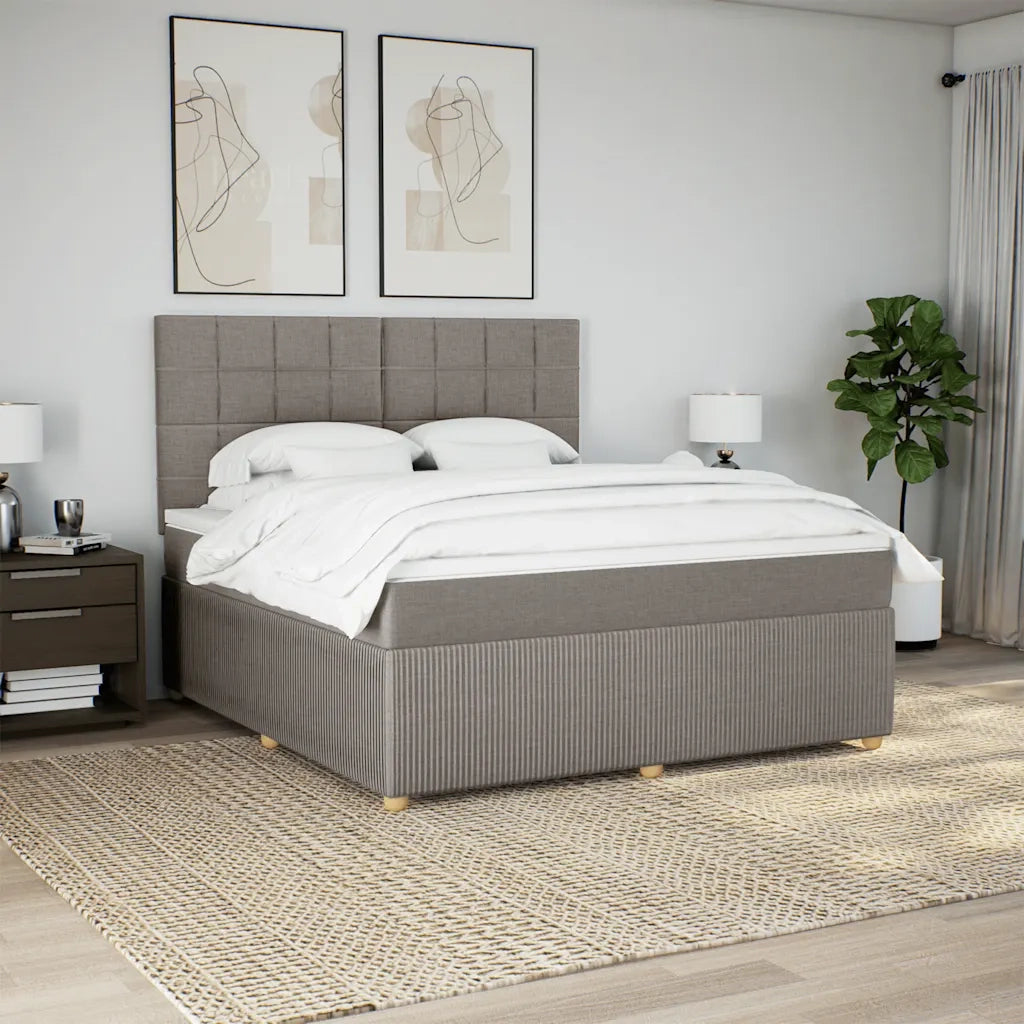 Giroletto a Molle con Materasso Tortora 180x200 cm in Tessuto 3294439