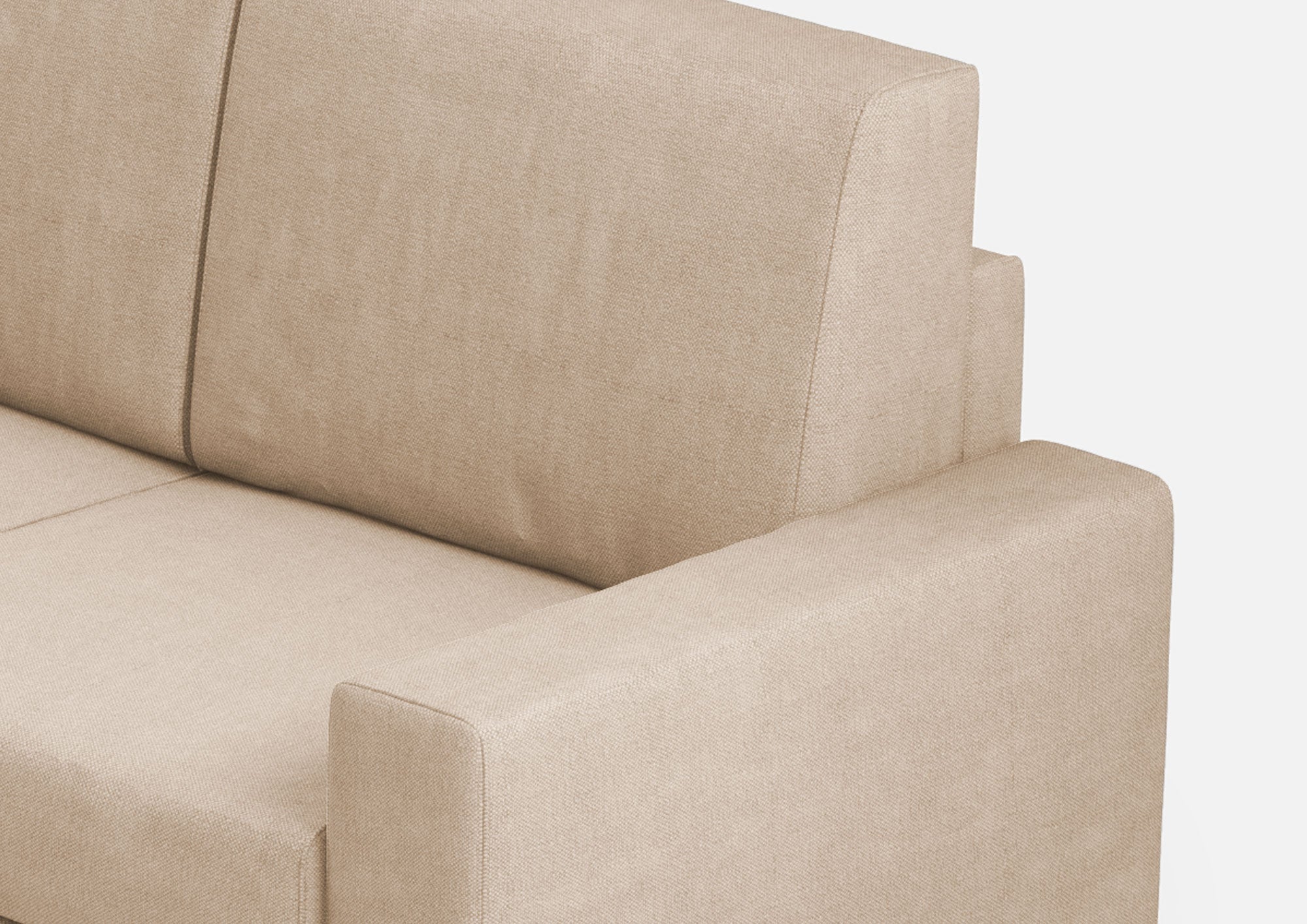 Divano Angolare 5 Posti 246x246x85 cm Sakar in Tessuto Beige