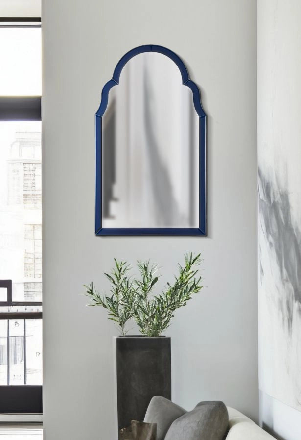 Specchio da Muro Tangeri Blu 47x1x80 cm in MDF e Vetro e Specchio Blu