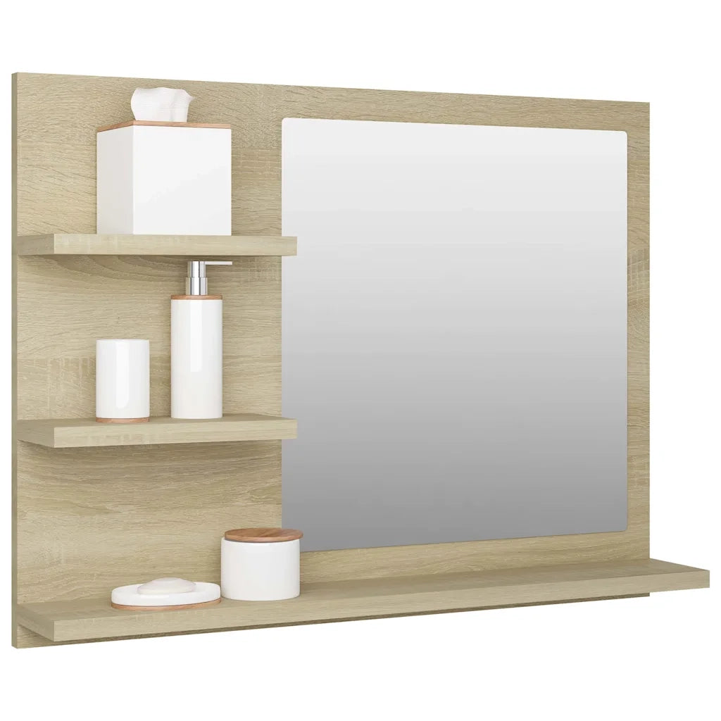 Specchio da Bagno Rovere Sonoma 60x10,5x45 cm Legno Multistrato 805009