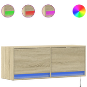 Mobile TV a Parete | Armadietto TV | Mobile Porta TV con Luci LED Rovere Sonoma 100x31x35 cm