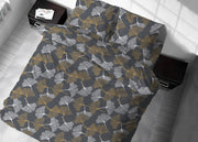 Copritrapunta Sacco Per Trapunta 100% Cotone Disegno Ginko - Matrimoniale - Giallo