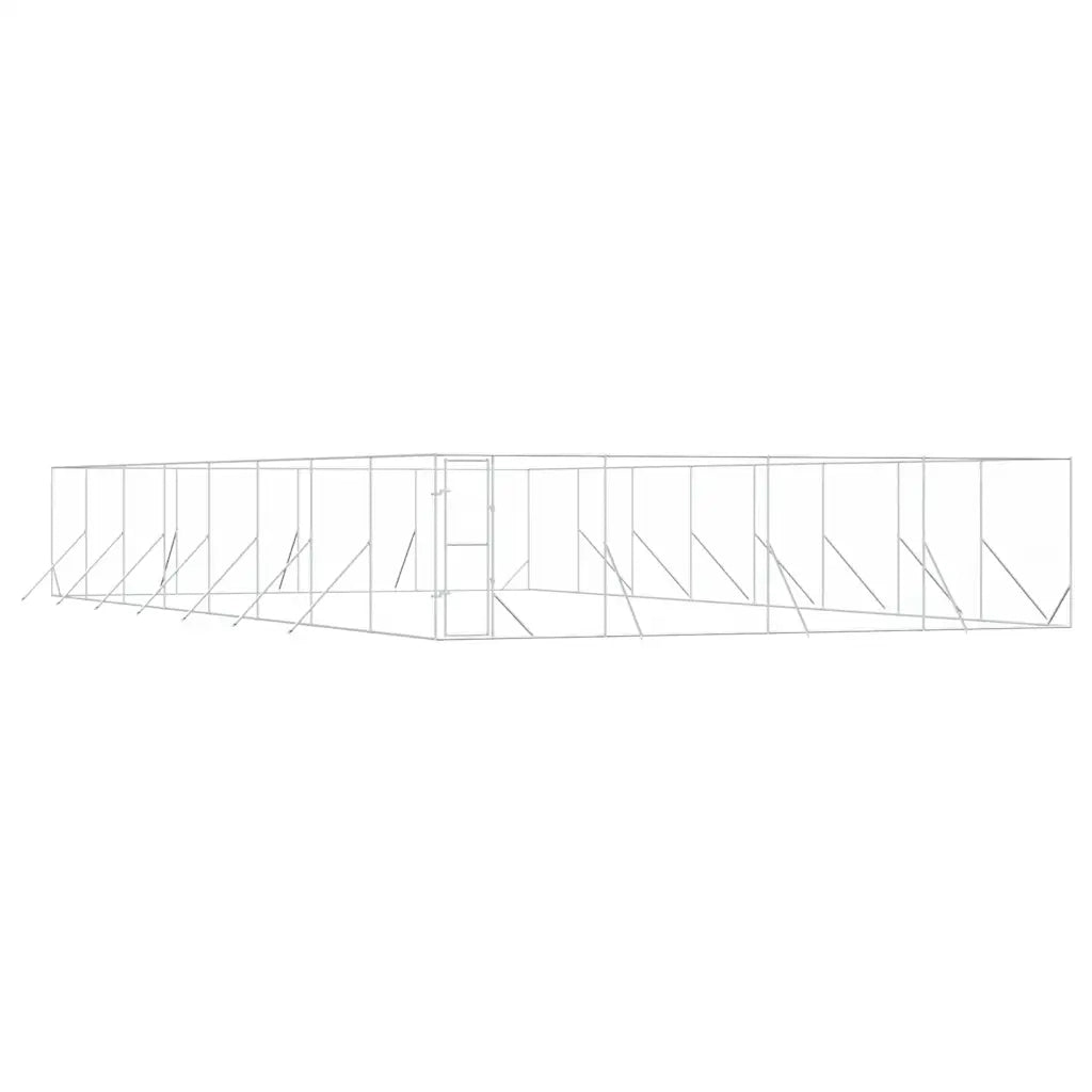 Cuccia per Cani da Esterno Argento 8x16x2 m in Acciaio Zincato 3190466