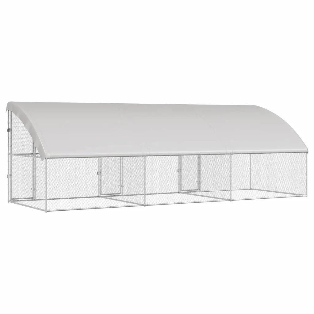 Gabbia per polli 3 pcs Argento 600 x 200 x 198,5 cm