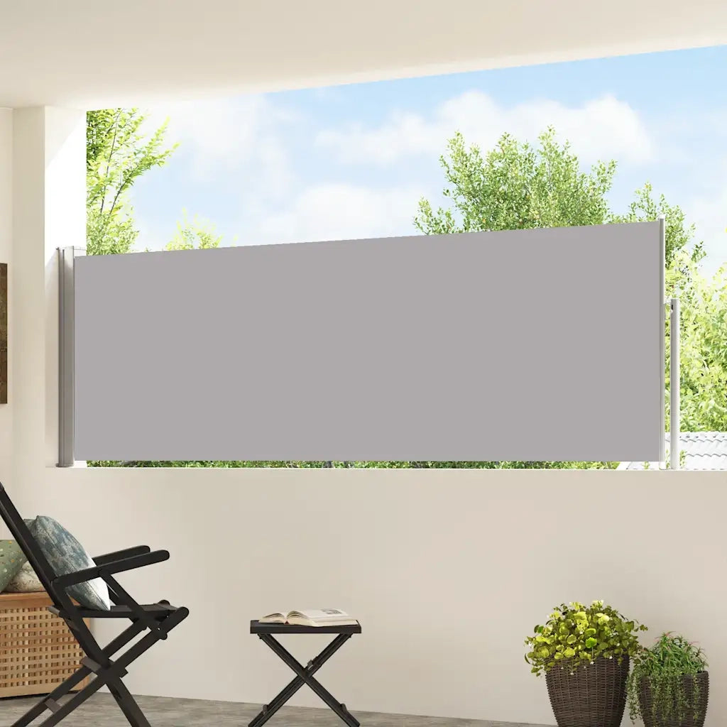 Tenda Laterale Retrattile per Patio 100x500 cm Grigio 48386